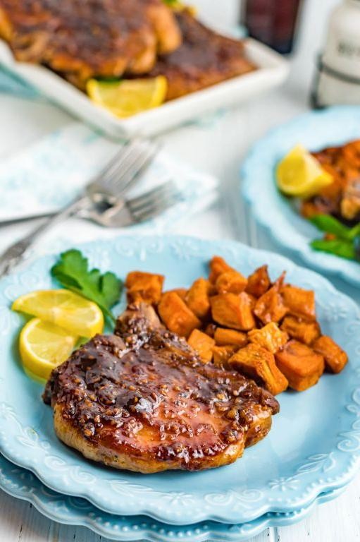 Maple Bourbon Glazed Pork Steaks