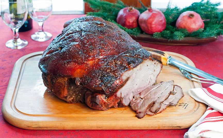 Maple Bourbon Slow-Roasted Fresh Ham