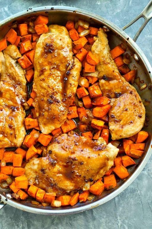Maple Glazed Chicken and Sweet Potatoes
