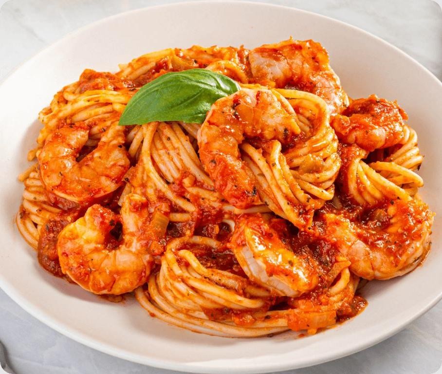 Marinara Pasta with Garlic Shrimp