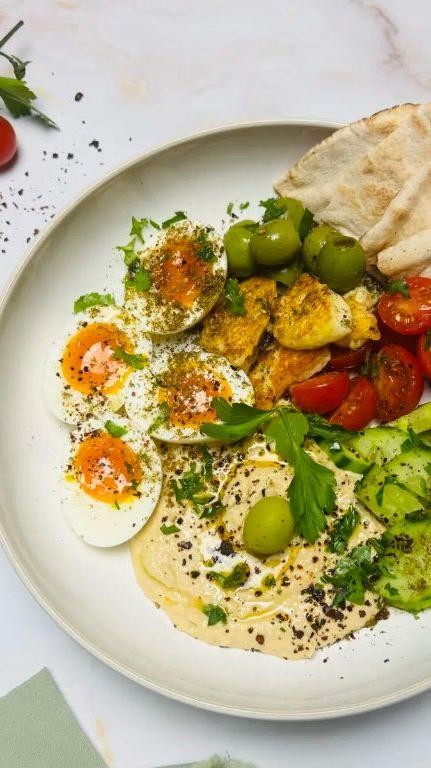 Mediterranean Boiled Egg and Olive Plate