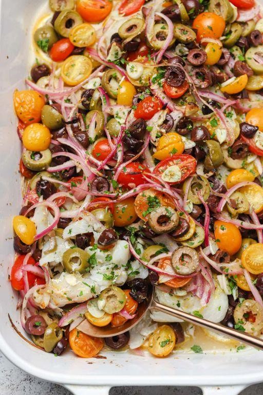 Mediterranean Frozen Cod Casserole