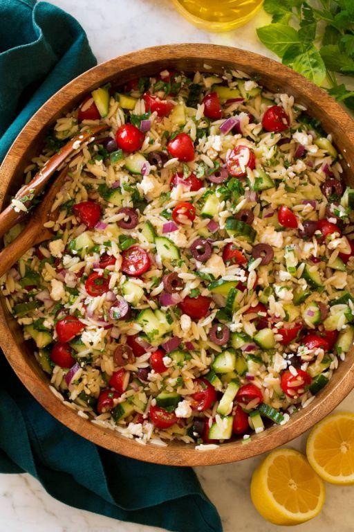 Mediterranean Orzo Salad with Feta and Olives