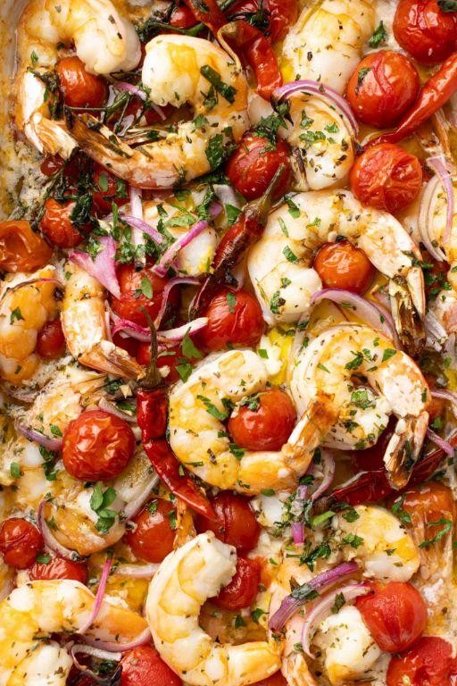 Mediterranean Shrimp and Feta Casserole