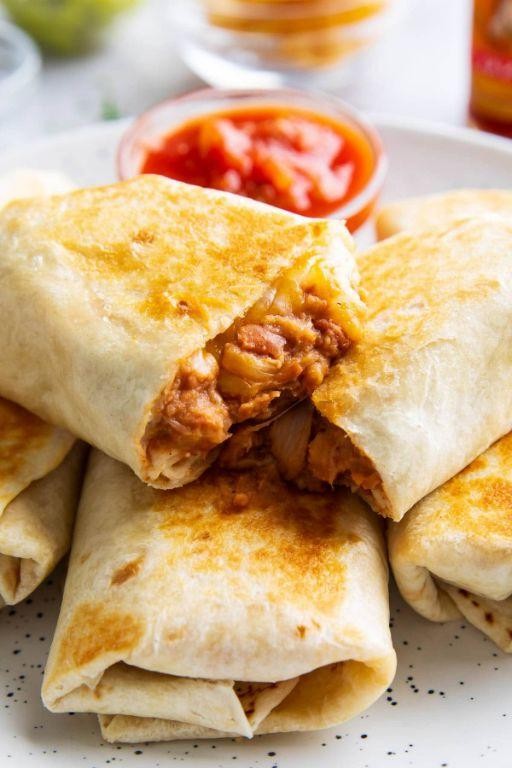 Mexican Street Style Bean and Cheese Burrito