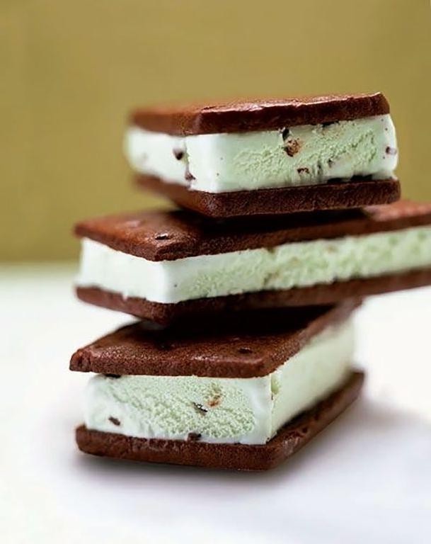 Mint Chocolate Cookie Ice Cream Sandwich