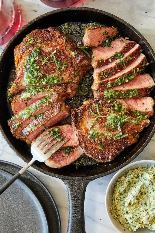 Minute Steak with Herb Butter