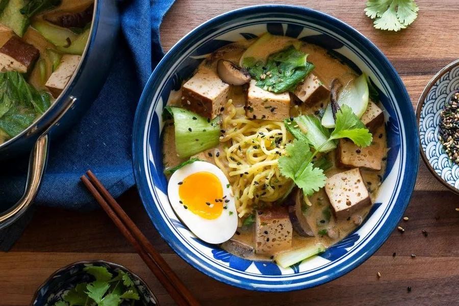 Miso Tofu Ramen Bowl with Bok Choy