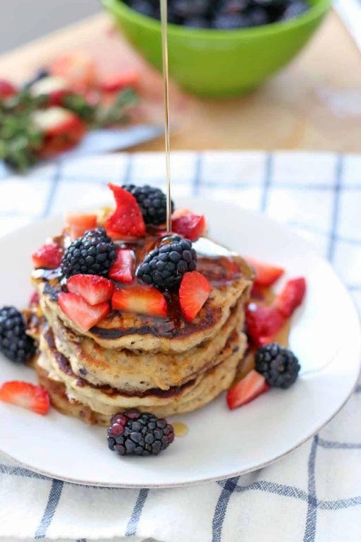 Oatmeal Pancakes with Fresh Berries