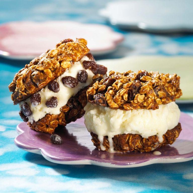 Oatmeal Raisin Nutty Ice Cream Sandwich