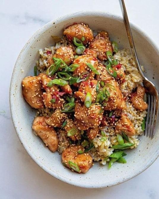 Orange Chicken with Scallions