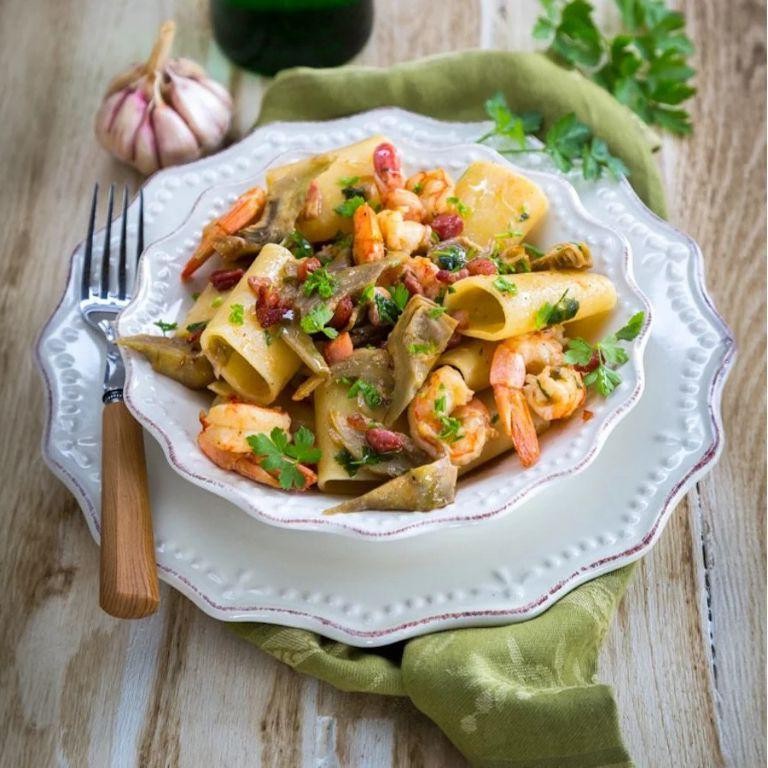 Paccheri with Pancetta and Artichoke