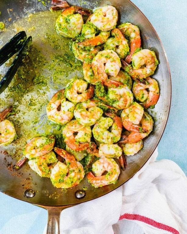 Pan Seared Shrimp with Basil Pesto