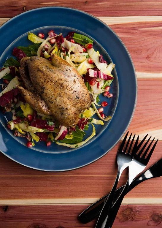 Pan-Seared Partridge with Garlic Butter