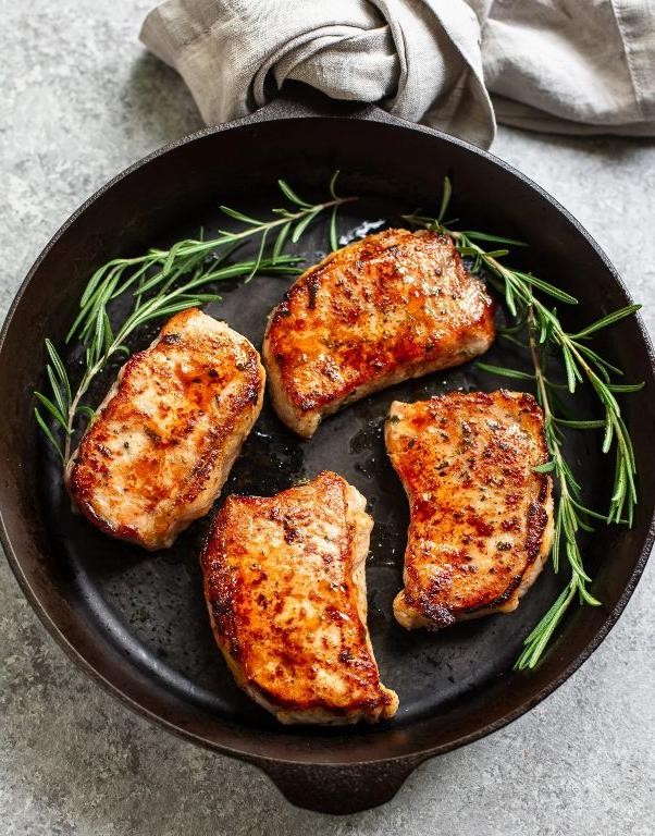 Pan-Seared Pork Steaks with Rosemary