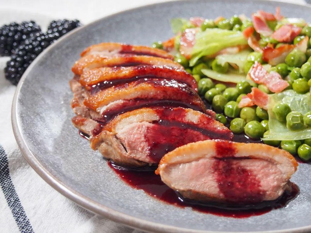Pan-Seared Wild Duck Breast with Blackberry Sauce