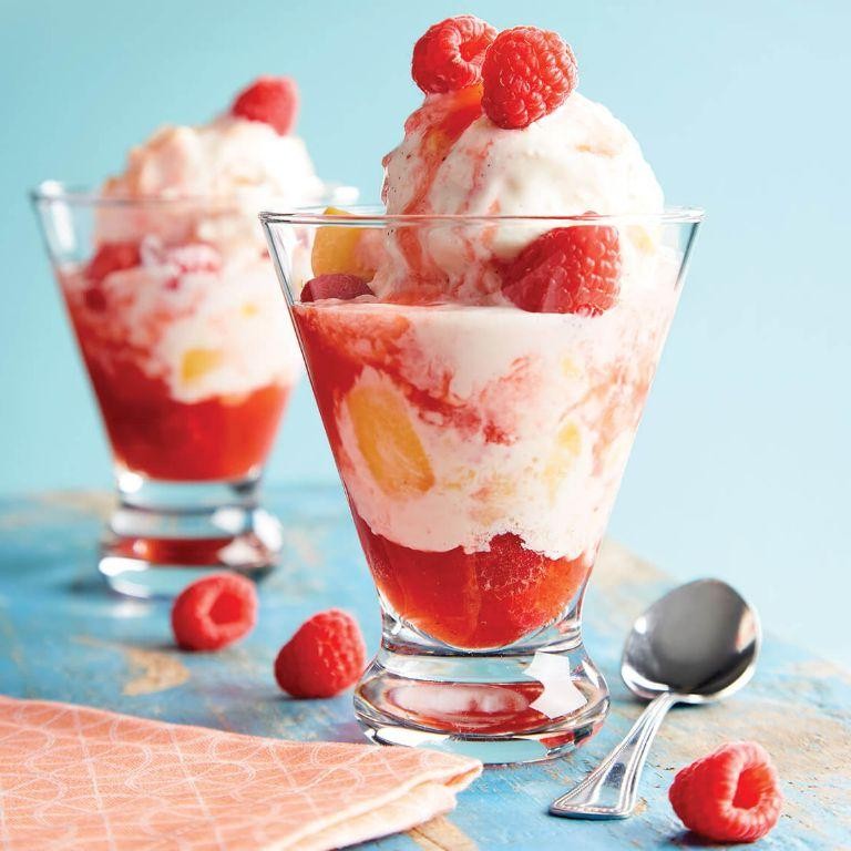 Peach Melba Breakfast Parfaits