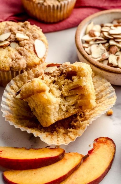Peach and Almond Crunch Muffins