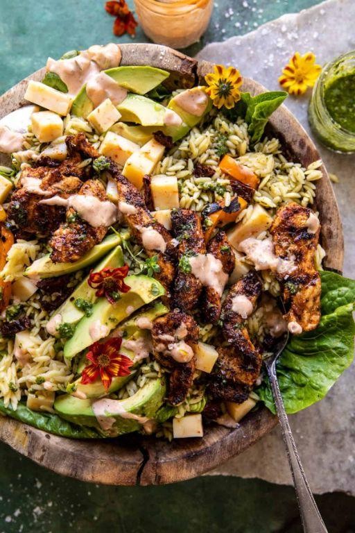 Pesto Chicken Orzo Salad