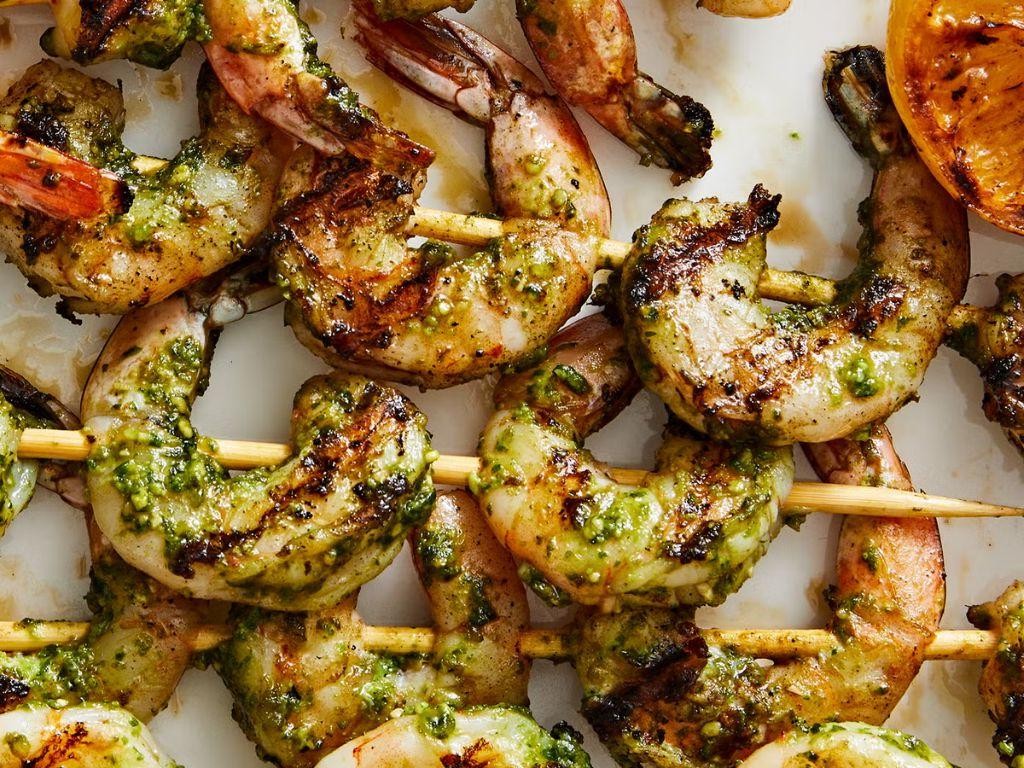 Pesto Shrimp Skewers