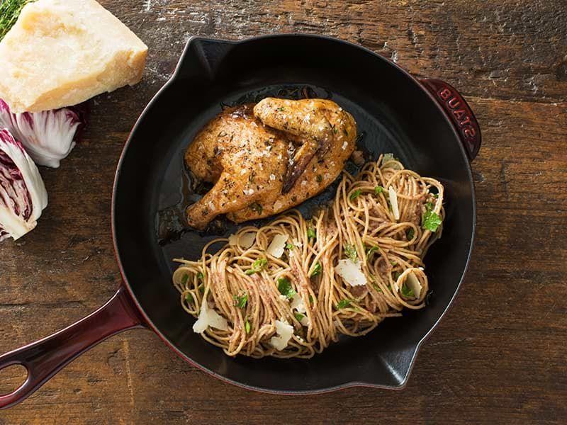 Pesto and Parmesan Crusted Roasted Cornish Hen