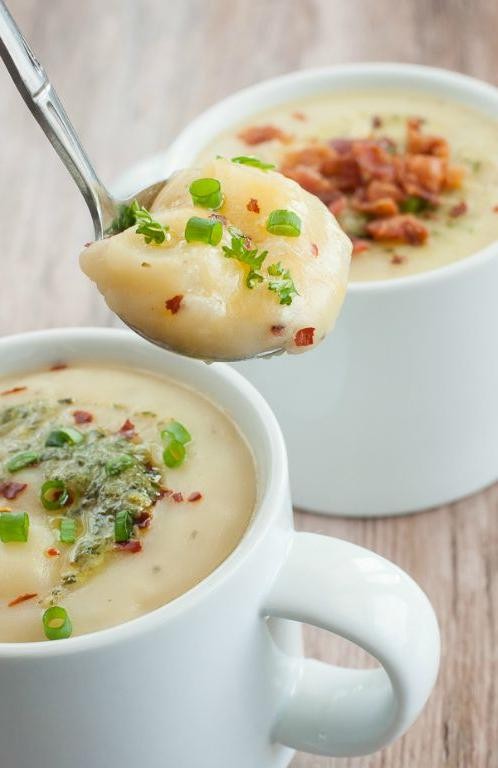 Pesto and Potato Soup