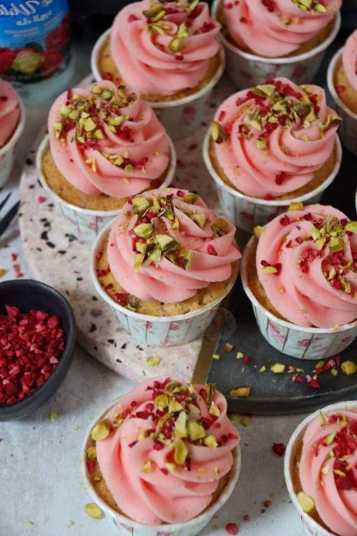 Pistachio Rosewater Cupcakes