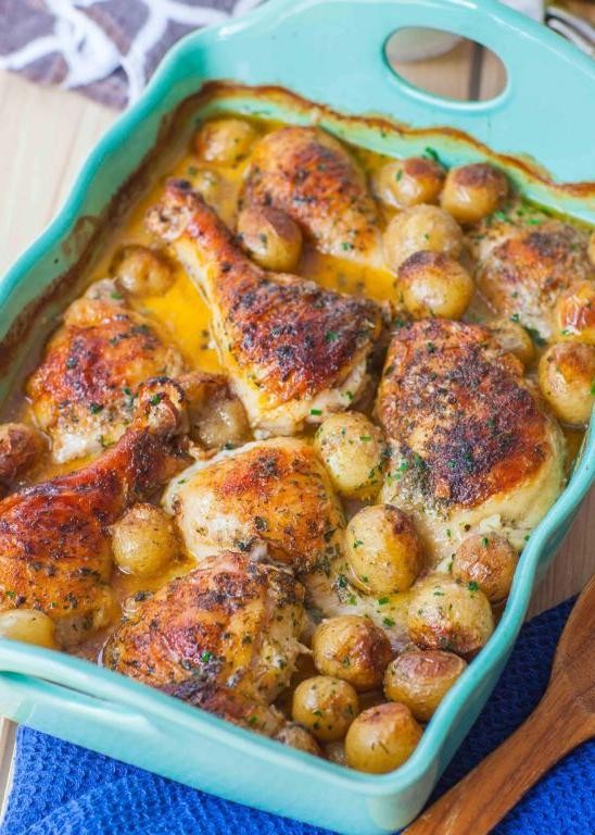 Potato and Chicken Drumstick Casserole