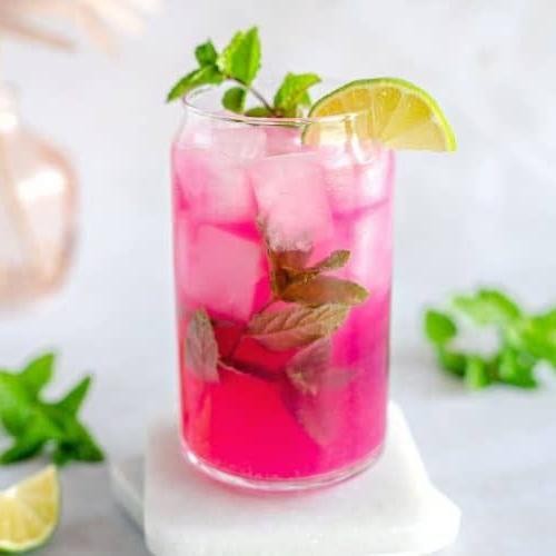 Prickly Pear and Mint Mojito