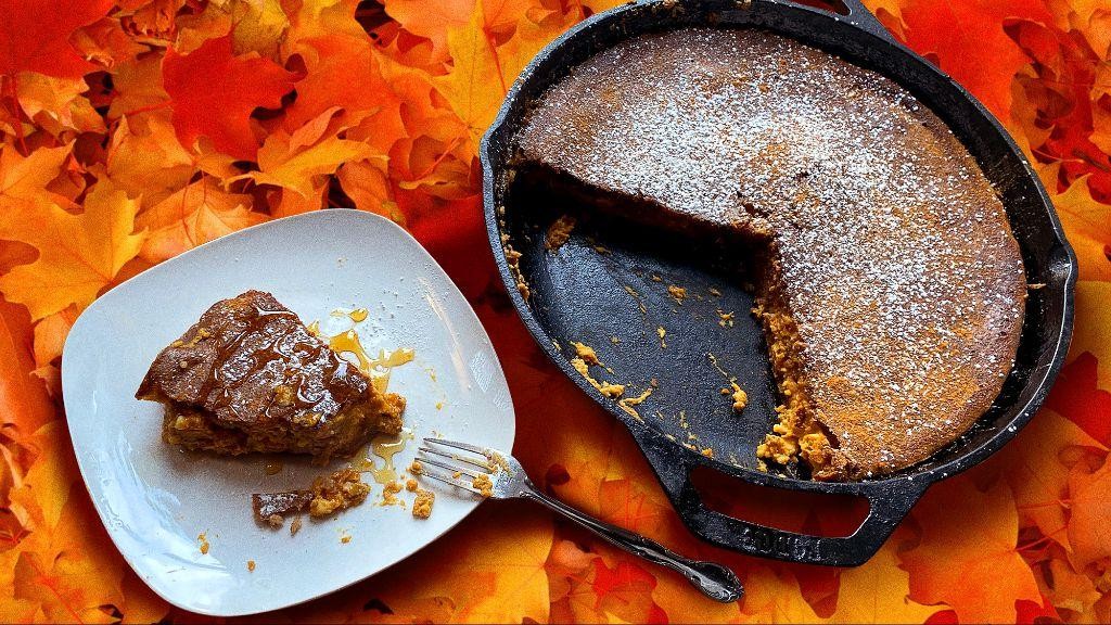 Pumpkin Spice Blintzes with Maple Syrup