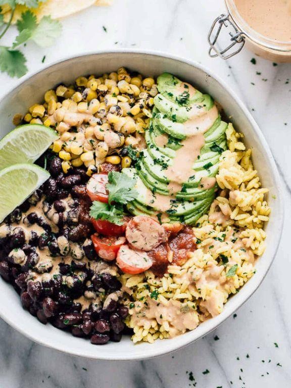 Quick Black Bean and Rice Burrito Bowls