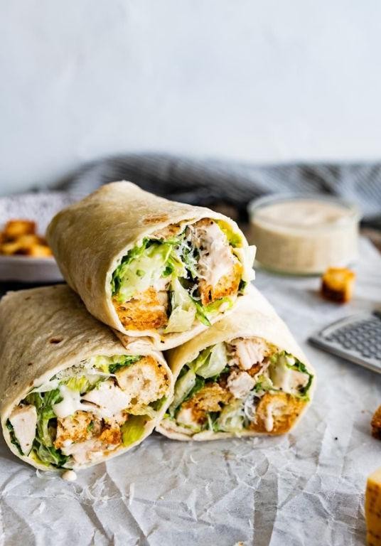 Quick Chicken Caesar Wraps