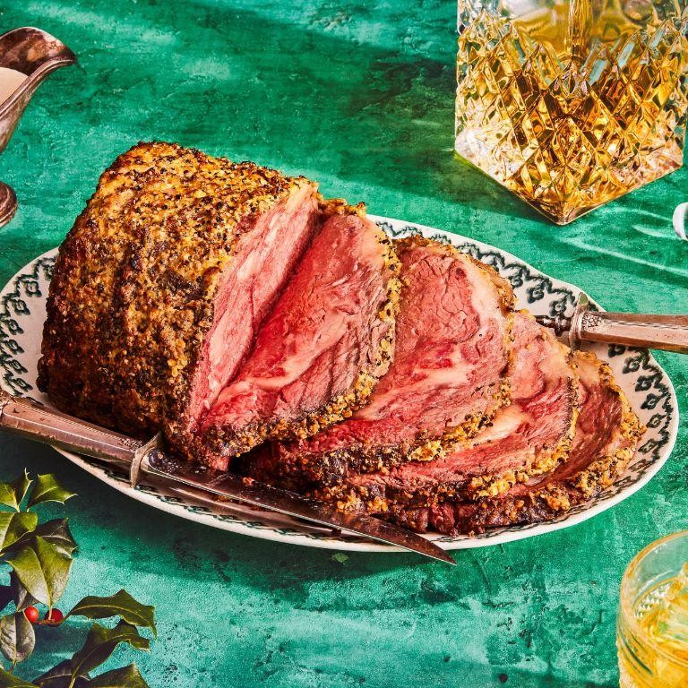 Quick and Easy Prime Rib with Mustard Crust