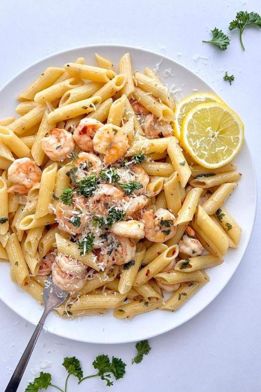 Quick and Simple Shrimp Scampi Penne