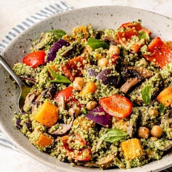 Quinoa and Roasted Vegetable Salad with Herb Dressing
