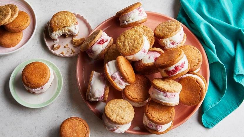 Raspberry White Chocolate Ice Cream Sandwich