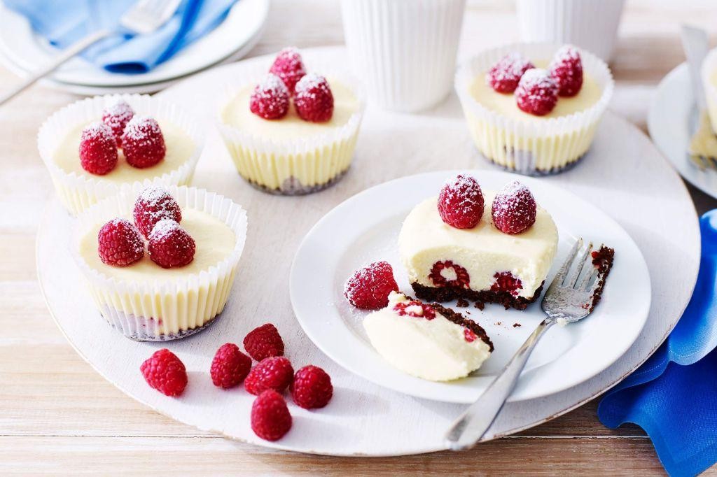 Raspberry White Chocolate Mini Cheesecakes