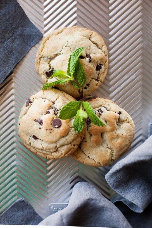 Refreshing Mint Chocolate Chip Fat-Free Cookies