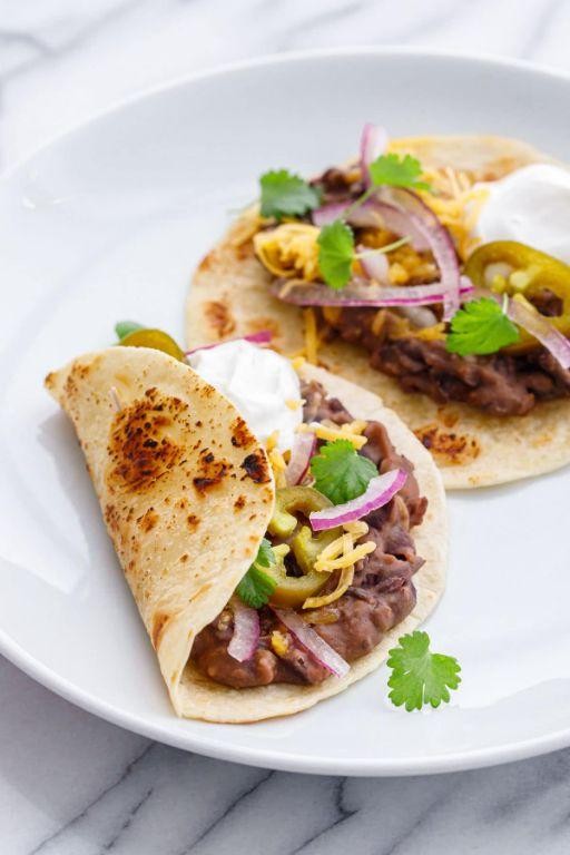 Refried Black Bean Tacos