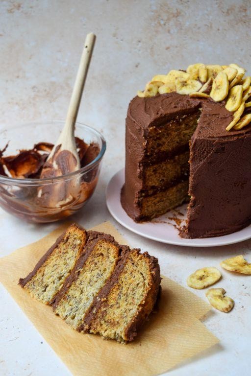 Rich Banana Chocolate Layered Cake