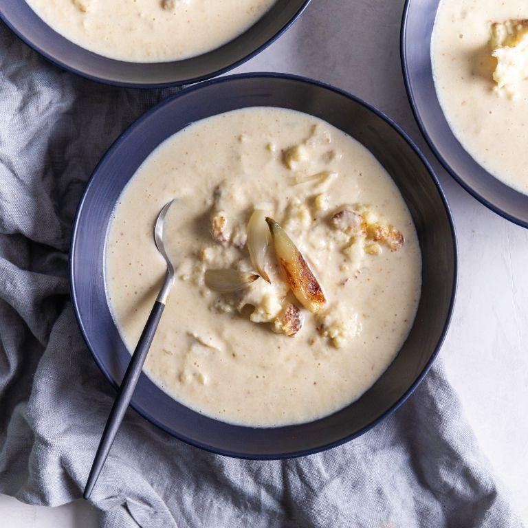 Rich Creamy Cauliflower and Aged Parmesan Soup