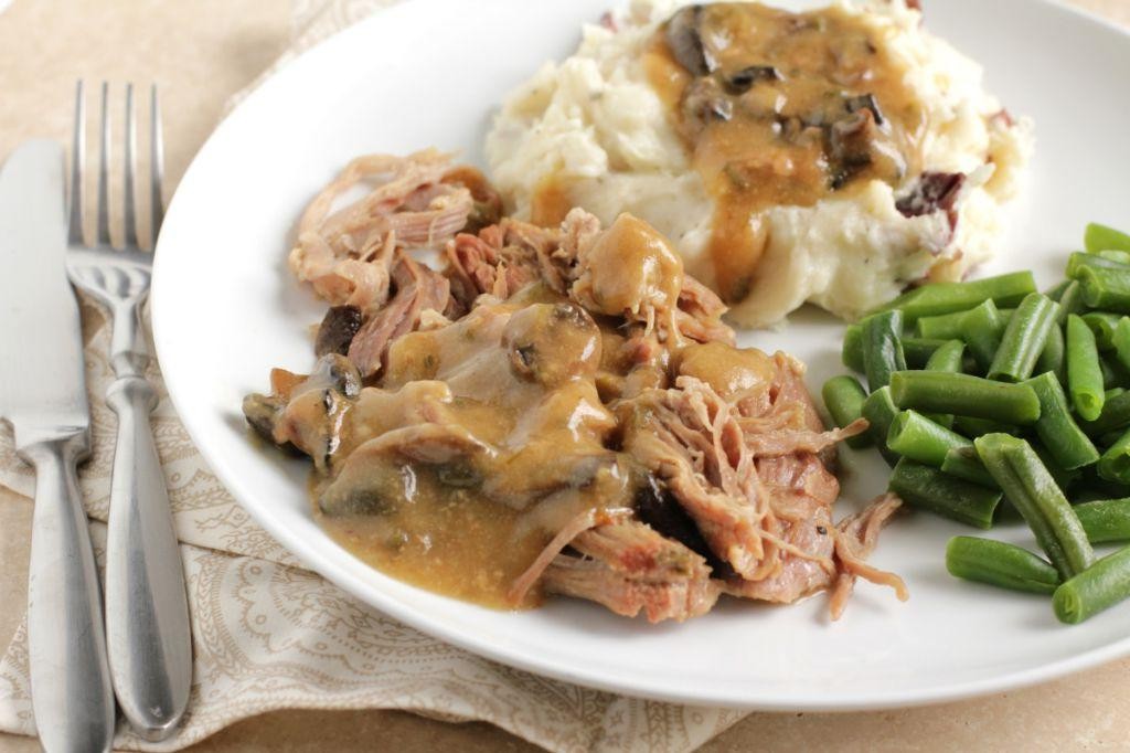 Rich and Creamy Slow Cooker Mushroom Pork Roast