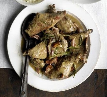 Roast Wild Rabbit with Garlic and Rosemary