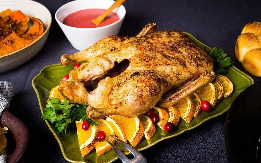Roasted Duck with Orange-Cranberry Glaze