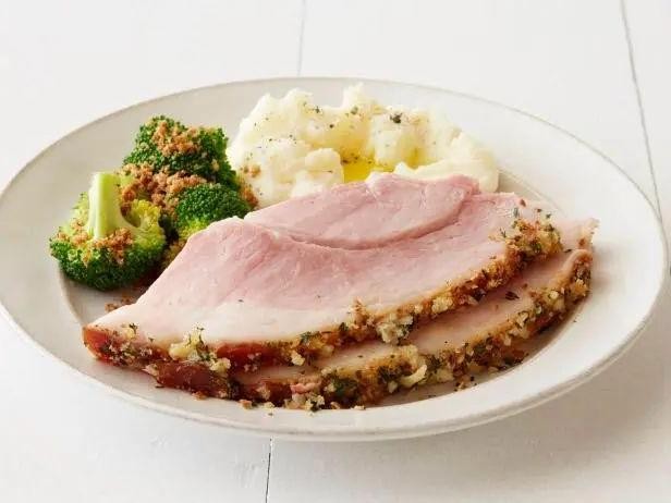 Roasted Fresh Ham with Dijon Herb Crust