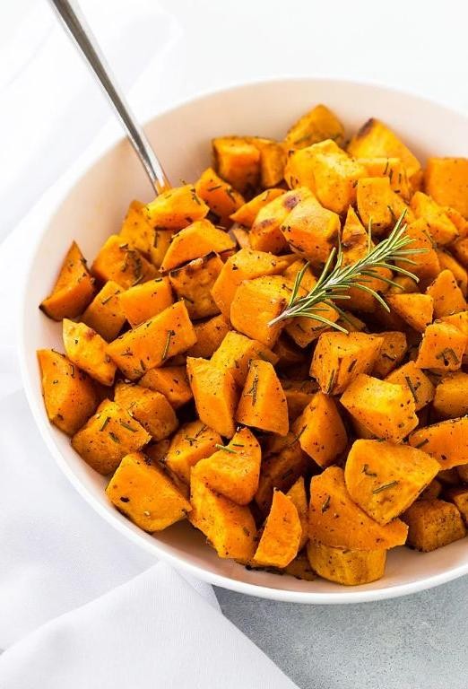 Roasted Garlic and Rosemary Sweet Potatoes