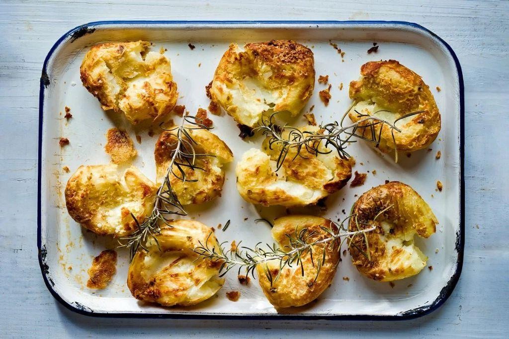 Rosemary and Parmesan Smash Potatoes