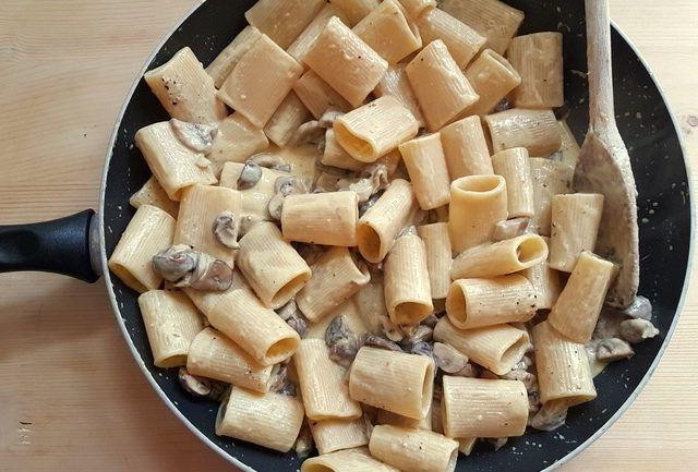 Rustic Mushroom Paccheri with Garlic Cream