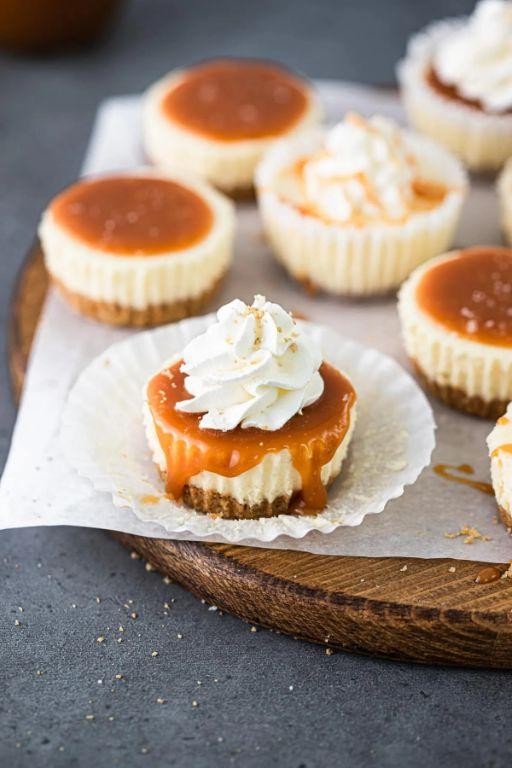 Salted Caramel Mini Cheesecakes