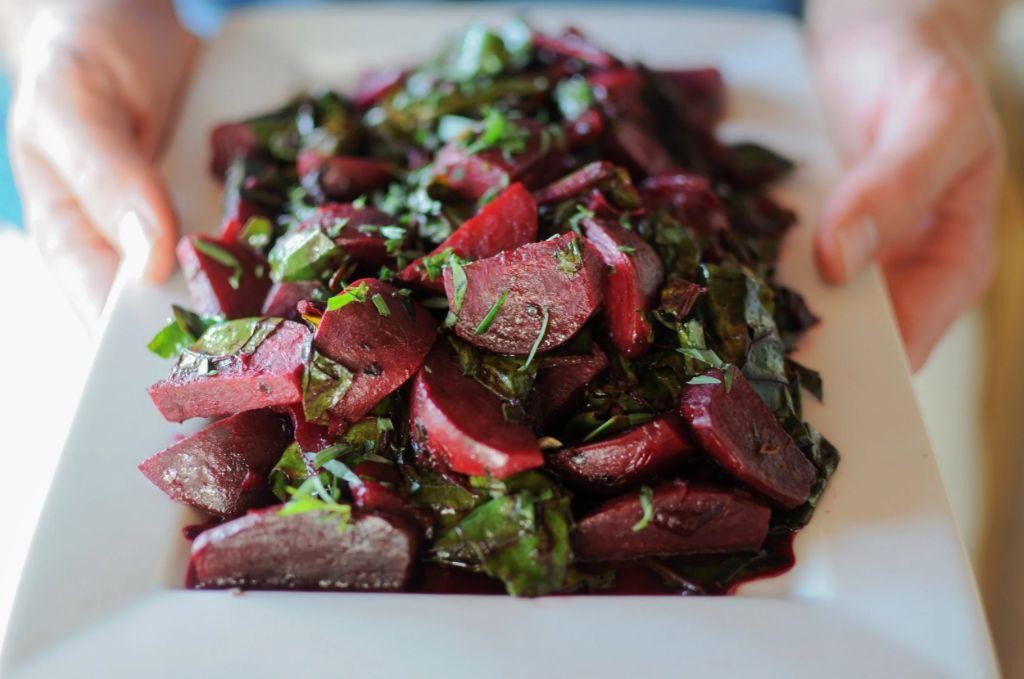Sautéed Beet Greens with Balsamic Vinegar